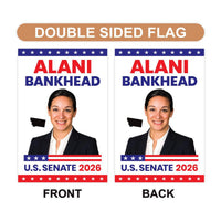 Alani Bankhead For Montana Senate 2026 Garden Flag, Double Sided, 2026 Senate Flag, Elections Flag, Anti-Trump, Race Red White Blue Flag