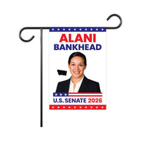 Alani Bankhead For Montana Senate 2026 Garden Flag, Double Sided, 2026 Senate Flag, Elections Flag, Anti-Trump, Race Red White Blue Flag