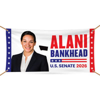 Alani Bankhead For Montana U.S. Senate Banner Sign, 13 oz Waterproof US Senate Election 2026, Democrate Vinyl Banner With Metal Grommets
