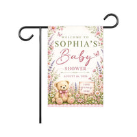 Personalized Wildflower Baby Shower Garden Flag, 12x18 Double Sided Outdoor Decor, Floral Garden Flag, Girl Shower Welcome, Summer Gift
