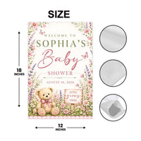 Personalized Wildflower Baby Shower Garden Flag, 12x18 Double Sided Outdoor Decor, Floral Garden Flag, Girl Shower Welcome, Summer Gift