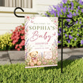 Personalized Wildflower Baby Shower Garden Flag, 12x18 Double Sided Outdoor Decor, Floral Garden Flag, Girl Shower Welcome, Summer Gift