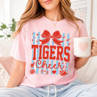 Personalized Tigers Cheer Shirt, Custom School Mascot Tee, Cute Varsity Cheerleader Graphic, Game Day Spirit Outfit, Cheer Team Gift
