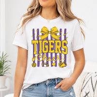 Personalized Tigers Cheer Shirt, Custom School Mascot Tee, Cute Varsity Cheerleader Graphic, Game Day Spirit Outfit, Cheer Team Gift