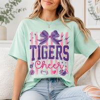 Personalized Tigers Cheer Shirt, Custom School Mascot Tee, Cute Varsity Cheerleader Graphic, Game Day Spirit Outfit, Cheer Team Gift