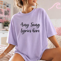 Personalized Song Lyrics Shirt, Custom Music Lover Tee, Minimal Script Quote Shirt, Romantic Concert Outfit, Anniversary Gift for Her