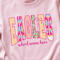 Personalized School Mascot Shirt, Custom School Name Spirit Tee, Cute Varsity Eagle Design, Game Day Outfit, Gift for Student