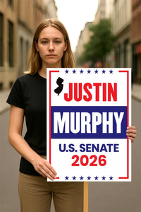 Justin Murphy For New Jersey Senate 2026 Election Sign, Anti-Trump, Political Campaign Sign, Senate Election 2026 Race Poster Sign
