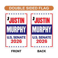 Justin Murphy For New Jersey Senate 2026 Garden Flag, Double Sided, 2026 Senate Flag, Elections Flag, Anti-Trump, Race Red White & Blue Flag