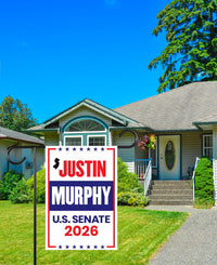 Justin Murphy For New Jersey Senate 2026 Garden Flag, Double Sided, 2026 Senate Flag, Elections Flag, Anti-Trump, Race Red White & Blue Flag