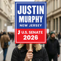 Justin Murphy For New Jersey Senate 2026 Election Sign, Anti-Trump, Political Campaign Sign, Senate Election 2026 Race Poster Sign