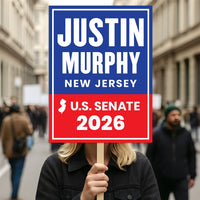Justin Murphy For New Jersey Senate 2026 Election Sign, Anti-Trump, Political Campaign Sign, Senate Election 2026 Race Poster Sign