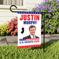Justin Murphy For New Jersey Senate 2026 Garden Flag, Double Sided, 2026 Senate Flag, Elections Flag, Anti-Trump, Race Red White & Blue Flag