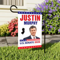 Justin Murphy For New Jersey Senate 2026 Garden Flag, Double Sided, 2026 Senate Flag, Elections Flag, Anti-Trump, Race Red White & Blue Flag