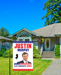 Justin Murphy For New Jersey Senate 2026 Garden Flag, Double Sided, 2026 Senate Flag, Elections Flag, Anti-Trump, Race Red White & Blue Flag