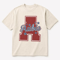 Personalized School Spirit Shirt, Custom Name Alphabet Mascot Tee, Varsity Initial Sports Team Top, Game Day Outfit, Student Team Gift