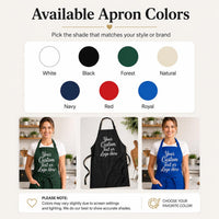 Personalized Business Apron, Custom Text Cooking Apron, Professional Chef Apron with Pockets, Staff Uniform Apron, Restaurant Gift