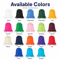 Custom Drawstring Backpack, Personalized Cinch Bag With Logo or Text, Team Sports Bag, School Bag, Party Favor Bag, Gym Backpack Gift