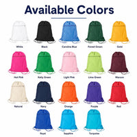 Personalized School Drawstring Backpack, Custom Name Initial Cinch Bag, Kids Gym Backpack, Student Personalized Bag, Back to School Gift