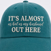 Hot Husband Quote Embroidered Hat, Funny Wife Summer Cap, Low Profile Dad Hat, Beach Vacation Outfit, Bio Washed Cotton Cap Gift for Her