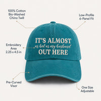 Hot Husband Quote Embroidered Hat, Funny Wife Summer Cap, Low Profile Dad Hat, Beach Vacation Outfit, Bio Washed Cotton Cap Gift for Her