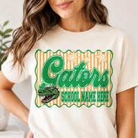 Personalized School Mascot Shirt, Custom Team Name Tee, Retro Varsity Spirit Wear Design, School Game Day Outfit, Coach Gift for Team