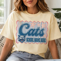 Personalized School Mascot Shirt, Custom Team Name Tee, Retro Varsity Spirit Wear Design, School Game Day Outfit, Coach Gift for Team
