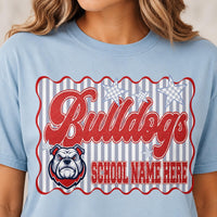 Personalized School Mascot Shirt, Custom Team Name Tee, Retro Varsity Spirit Wear Design, School Game Day Outfit, Coach Gift for Team
