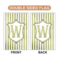 Personalized Monogram Garden Flag, 12x18 Double Sided Yard Flag, Family Last Name Sign, Green Stripe Porch Decor, Housewarming Gift