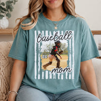 Personalized Baseball Mom Shirt, Custom Player Photo Tee, Sports Mama Game Day Shirt, Team Mom Ballpark Outfit, Baseball Season Gift