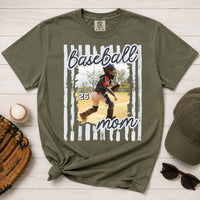 Personalized Baseball Mom Shirt, Custom Player Photo Tee, Sports Mama Game Day Shirt, Team Mom Ballpark Outfit, Baseball Season Gift