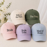Personalized Wife of the Party Embroidered Hat, Custom Bridal Party Caps, Bachelorette Outfit Hat, Bridesmaid Gift, Wedding Party Favor