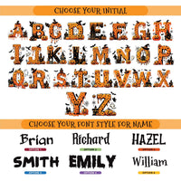 Personalized Halloween Tote Bag, Custom Name Trick or Treat Bag, Kids Candy Canvas Tote, Spooky Initial Bag, Halloween Gift for Kids