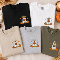 Ghost Puppy Embroidered Sweatshirt, Halloween Pet Hoodie, Cute Spooky Ghost Shirt, Dog Lover Sweatshirt, Cute Halloween Dog Mom Gift