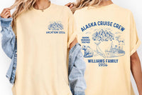 Personalized Alaska Cruise Crew Shirt, Custom Family Vacation Tee, Front Back Print Travel Top, Matching Group Outfit, Family Trip Gift