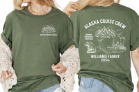 Personalized Alaska Cruise Crew Shirt, Custom Family Vacation Tee, Front Back Print Travel Top, Matching Group Outfit, Family Trip Gift