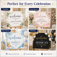 Custom Wedding Welcome Foam Board Sign, Personalized Event Poster Sign, Reception Easel Sign, Printed Foamcore Display, Wedding Day Sign