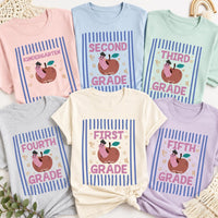 Personalized First Grade Teacher Shirt, Custom Apple Worm Name Tee, Cute School Year Team Tee, Back to School Outfit, Educator Gift