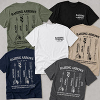 Personalized Raising Arrows Dad Shirt, Custom Kids Names Christian Tee, Psalm 127:4 Big Front Back Print, Father's Day Outfit, Gift for Dad