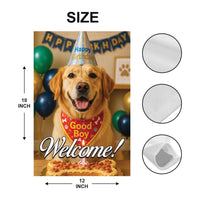 Personalized Dog Photo Garden Flag, 12x18 Double Sided Outdoor Decor, Custom Pet Name Flag, Seasonal Birthday Porch Decor, Dog Mom Gift