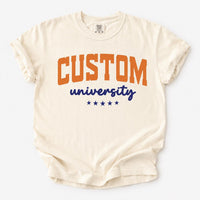 Personalized University Spirit Shirt, Custom College Name Tee, Varsity School Colors T-Shirt, Campus Game Day Outfit, College Student Gift