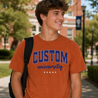 Personalized University Spirit Shirt, Custom College Name Tee, Varsity School Colors T-Shirt, Campus Game Day Outfit, College Student Gift