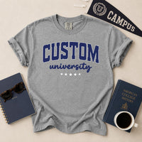 Personalized University Spirit Shirt, Custom College Name Tee, Varsity School Colors T-Shirt, Campus Game Day Outfit, College Student Gift