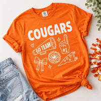 Personalized School Spirit Shirt, Custom School Mascot Team Name Tee, Cheerleader Game Day Top, Pep Rally Outfit, Gift for Sports Mom
