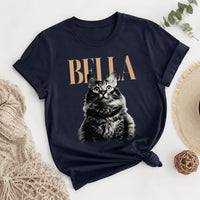 Personalized Pet Photo Shirt, Custom Any Pet Name Tee, Black and White Animal Portrait T-Shirt, Memorial Keepsake, Animal Lover Gift