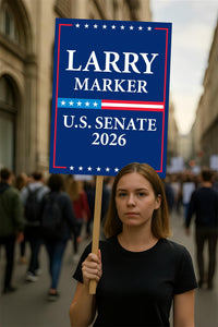 Larry Marker For New Mexico Senate 2026 Election Sign, Anti-Trump, Political Campaign Sign, Senate Election 2026 Race Poster Sign