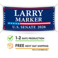 Larry Marker For New Mexico U.S. Senate Banner Sign, 13 oz Waterproof US Senate Election 2026, Democratic Vinyl Banner With Metal Grommets