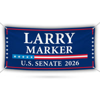 Larry Marker For New Mexico U.S. Senate Banner Sign, 13 oz Waterproof US Senate Election 2026, Democratic Vinyl Banner With Metal Grommets