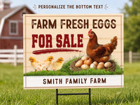 Custom Farm Fresh Eggs Yard Sign, Egg Stand Lawn Sign, 3-Piece Directional Arrow Set, Storefront Yard Display, Business Signage Gift