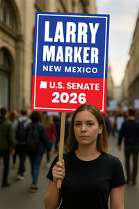 Larry Marker For New Mexico Senate 2026 Election Sign, Anti-Trump, Political Campaign Sign, Senate Election 2026 Race Poster Sign